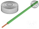 Wire; stranded; Cu; 0.5mm2; green; PVC; 60V; 10m; Class: 5