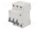 Circuit Breaker, MCB, 5SL4, 3P, 10 kA, 400 V, 20 A