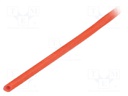 Insulating tube; Mat: silicone; red; Øint: 1.5mm; Wall thick: 0.4mm