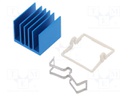 Heatsink: extruded; grilled; blue; L: 21mm; W: 21mm; H: 17.5mm