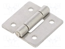 Hinge; Width: 30mm; stainless steel; H: 30mm; Holes pitch: 18/18mm