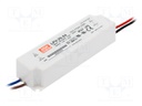 Power supply: switched-mode; LED; 20.2W; 24VDC; 0.84A; 90÷264VAC