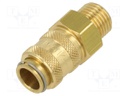 Quick connection coupling; straight; 35bar; Mat: brass; Seal: NBR