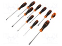 Screwdrivers; Pcs: 10; Handle material: antislip plastic