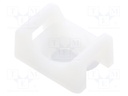 Cable tie holder; polyamide; UL94V-2; natural; Ht: 9.6mm; L: 22.3mm