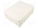 Enclosure: junction box; X: 190mm; Y: 240mm; Z: 95mm; IP66; white