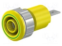 Socket; 4mm banana; 24A; 1kV; Cutout: Ø12.2mm; yellow-green