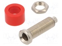 Socket; 4mm banana; 36A; 60VDC; Cutout: Ø6mm; red; nickel plated