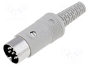 Plug; DIN; male; PIN: 8; Layout: 270°; straight; for cable; soldering