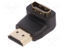 Adapter; HDMI socket 90°,HDMI plug; Colour: black