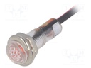 Indicator: LED; flat; 12VDC; Cutout: Ø5.2mm; IP40; polycarbonate