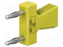 Connector: stackable safety shunt; 2mm banana; yellow; 10A; 60VDC