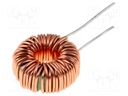 Inductor: wire; THT; 100uH; 120mΩ; 5A