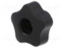 Knob; Dia: 32mm; M6; 12mm; H: 23mm; technopolymer (PP); black