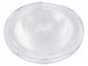 LED lens; round; Mat: PMMA plexiglass; transparent; 45÷58°; Ø: 35mm