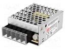 Power supply: switched-mode; modular; 15W; 15VDC; 62.5x51x28mm; 1A