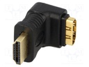 Adapter; HDMI socket 90°,HDMI plug; Colour: black