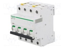 Circuit breaker; 400VAC; Inom: 16A; Poles: 4; DIN; Charact: B; 6kA