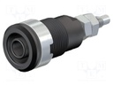 Socket; 4mm banana; 32A; 1kV; Cutout: Ø12.2mm; black; nickel plated