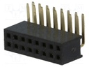 Socket; pin strips; female; PIN: 16; angled 90°; 1.27mm; THT; 2x8