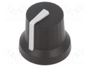 Knob; with pointer; rubber,plastic; Shaft d: 6mm; Ø16.8x14.5mm