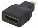 Adapter; HDMI 1.4; HDMI socket,HDMI micro plug; Colour: black