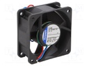 Fan: DC; axial; 60x60x25mm; 36m3/h; 28dBA; ball bearing; 4100rpm