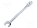 Wrench; combination swivel head socket,with joint; L: 234mm