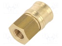 Quick connection coupling EURO; brass; Int.thread: 1/4"