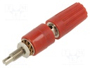 Socket; 4mm banana; 35A; 30VAC; 60VDC; red; nickel plated