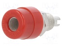 Socket; 4mm banana; 32A; 60VDC; red; screw; Overall len: 23.5mm