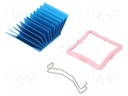 Heatsink: extruded; grilled; blue; L: 33mm; W: 33mm; H: 17.5mm