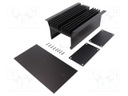 Heatsink: with case; black; aluminium; anodized; Y: 80mm; X: 143mm