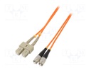 Fiber patch cord; OM2; FC/UPC,SC/UPC; 3m; LSZH; orange