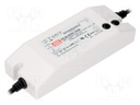 Power supply: switched-mode; LED; 60W; 24VDC; 22÷27VDC; 1.5÷2.5A