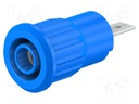 Socket; 4mm banana; 24A; 1kV; Cutout: Ø12.2mm; blue; nickel plated