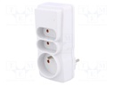 Plug socket strip: protective; Sockets: 3; 230VAC; 10A; 118g