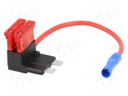 Splitter; automotive ATO; 10A; 2 fuses; 1mm2; Colour: red