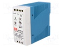 Power supply: switched-mode; 60W; 24VDC; 24÷30VDC; 2.5A; 90÷264VAC