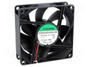 Fan: DC; axial; 24VDC; 80x80x25mm; 76.5m3/h; 38dBA; ball bearing