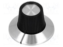 Knob; with flange; plastic; Shaft d: 6.35mm; Ø15x18.1mm