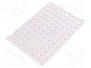 Self-adhesive foot; H: 3.8mm; half-transparent; polyetylene