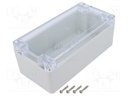 Enclosure: multipurpose; X: 80mm; Y: 160mm; Z: 60mm; ZP; light grey