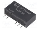 Isolated Board Mount DC/DC Converter, ITE, 2 Output, 1 W, 15 V, 33.3 mA, -15 V