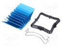 Heatsink: extruded; grilled; blue; L: 25mm; W: 25mm; H: 12.5mm