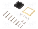 Heatsink: extruded; grilled; black; L: 29mm; W: 29mm; H: 9.5mm