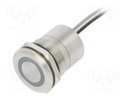 Switch: capacitive; Pos: 2; SPST-NO; 0.01A/12VDC; IP68; OFF-ON; 20mΩ