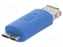 Adapter; USB 3.0; USB A socket,USB B micro plug; nickel plated