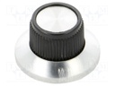 Knob; with flange; plastic; Øshaft: 6.35mm; screw fastening