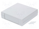 Enclosure: with panel; X: 219mm; Y: 221mm; Z: 60mm; polystyrene; grey